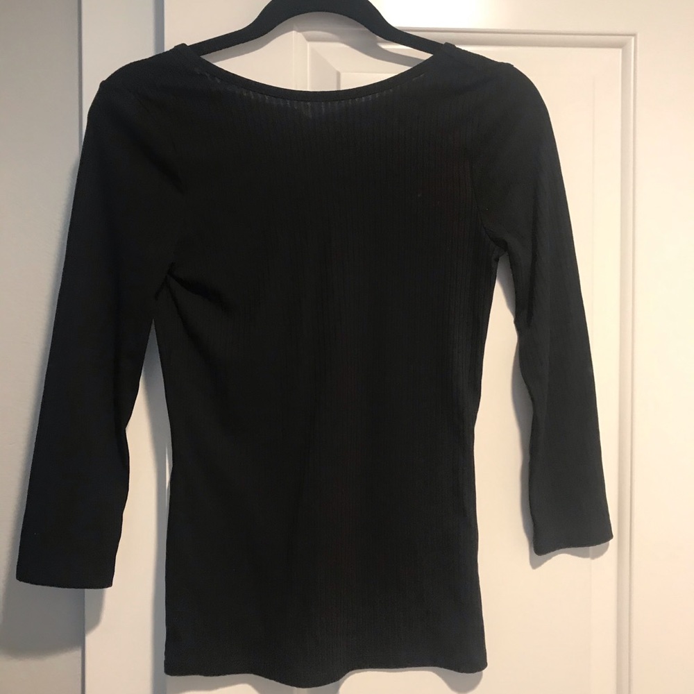 black ribbed top